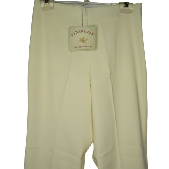 Vintage 80s Banana Bay Pants 8 Light Yellow High Waist Flat Front Zip 30" Inseam - Picture 5 of 10